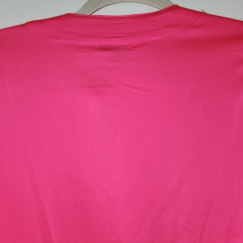 NWT Torrid Vibrant Pink Long Sleeve Babydoll Top Size 0 (L/12) Gathered At Bust - Picture 8 of 13